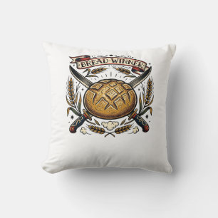 Coussin Gagneur de pain au levain Tatouage Flash Drôle Bou