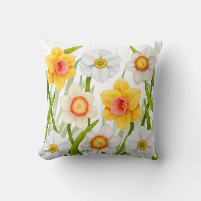 Coussin gai de jonquilles de ressort (Recto)