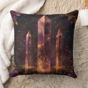 Coussin Galaxie à motif fantaisie d'améthyste pourpre