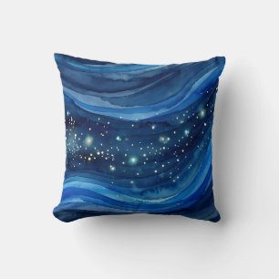 Coussin Galaxie Aquarelle de Minuit
