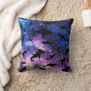 Coussin Galaxie colorée du dégradé de requin moderne Espac