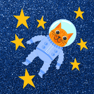 Coussin Galaxie de l'astronaute de chats perse Marine Part