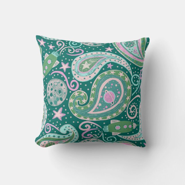 Coussin Galaxie de l'espace rétro (Recto)