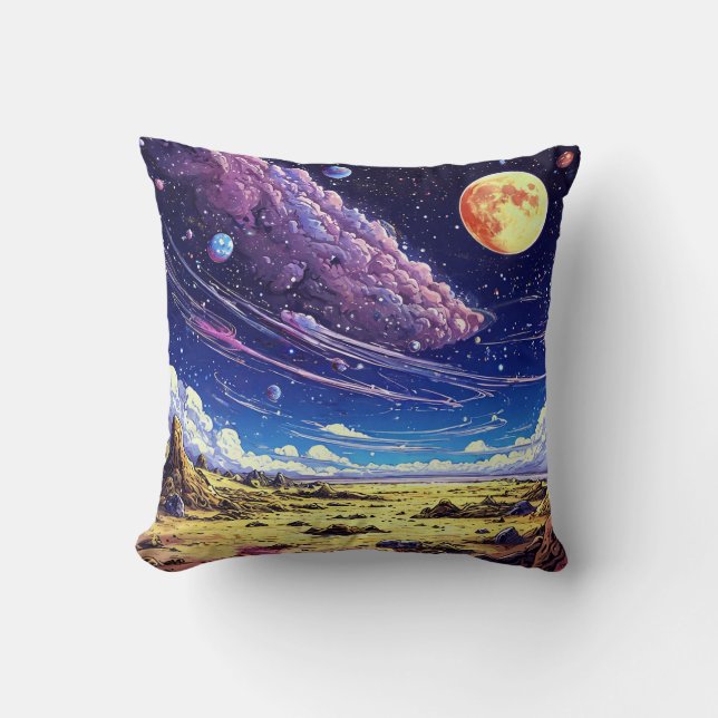 Coussin Galaxie des planètes de lune (Recto)