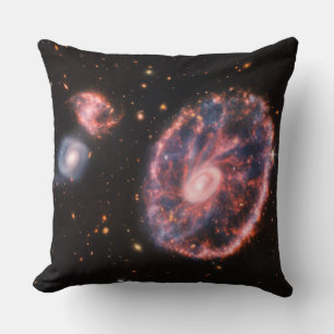 Coussin Galaxie du Cartwheel, télescope spatial James-Webb