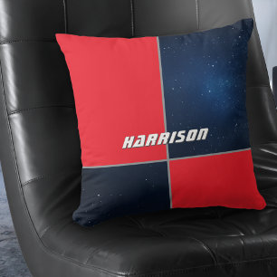 Coussin Galaxie Moderne Espace Rouge Marine Personnalisé