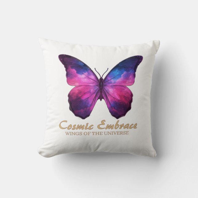 Coussin Galaxie Papillon Cosmique Ailes (Recto)