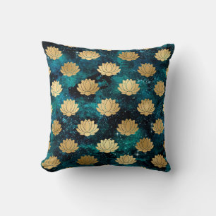 Coussin Galaxie vert foncé et or Motif du Mandala Dharma