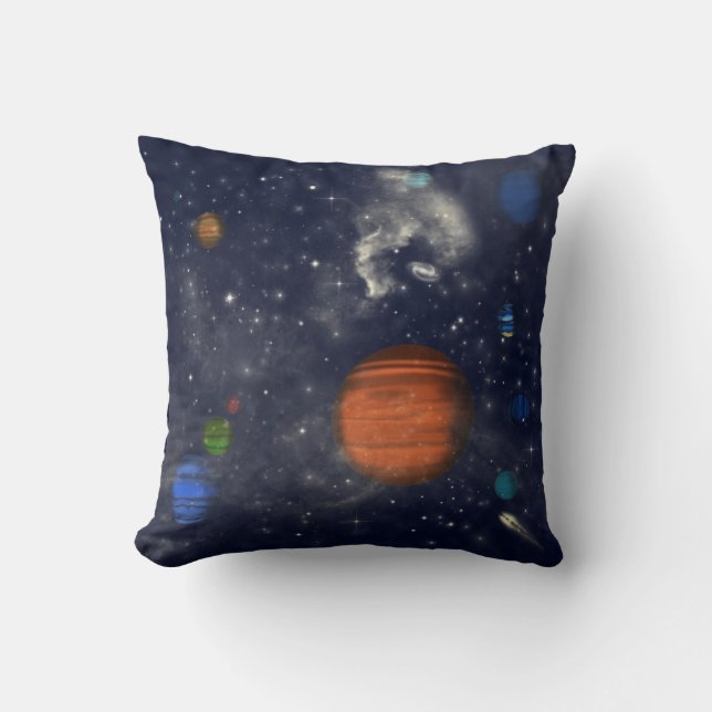 Coussin Galaxies avec étoiles et planètes dans l'espace (Recto)