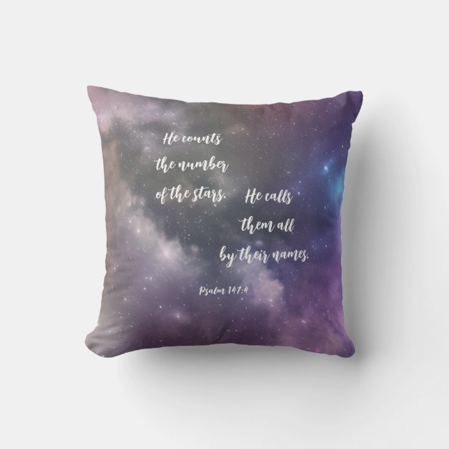 Coussin Galaxy Bible Verse Stars (Recto)