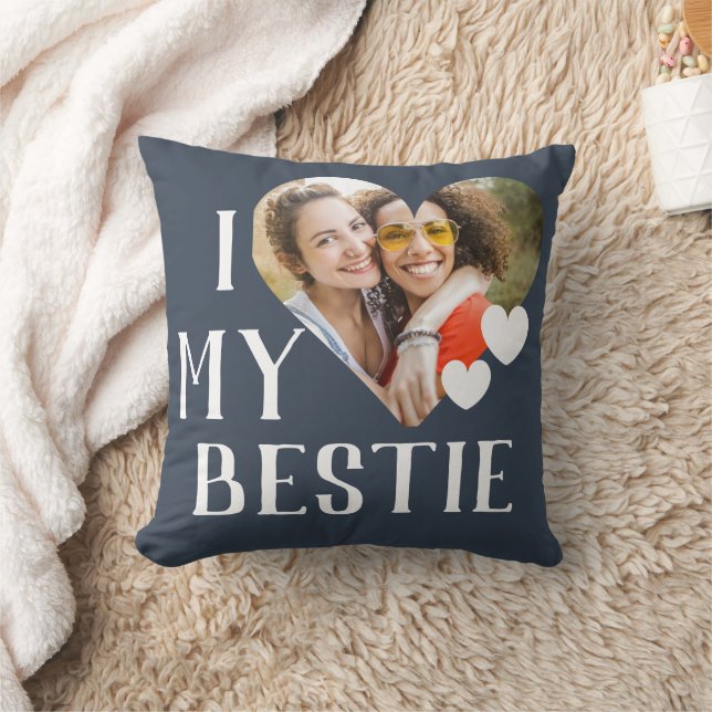 Coussin Galentines I Love My Bestie Photo personnalisée (Couverture)