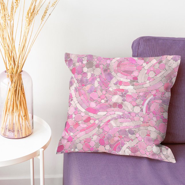 Coussin Galets Mosaic Art - Rose rose pâle (Créateur téléchargé)