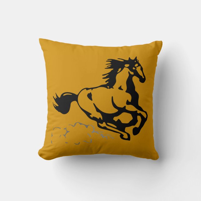 Coussin Galloping Horse sauvage et libre (Recto)