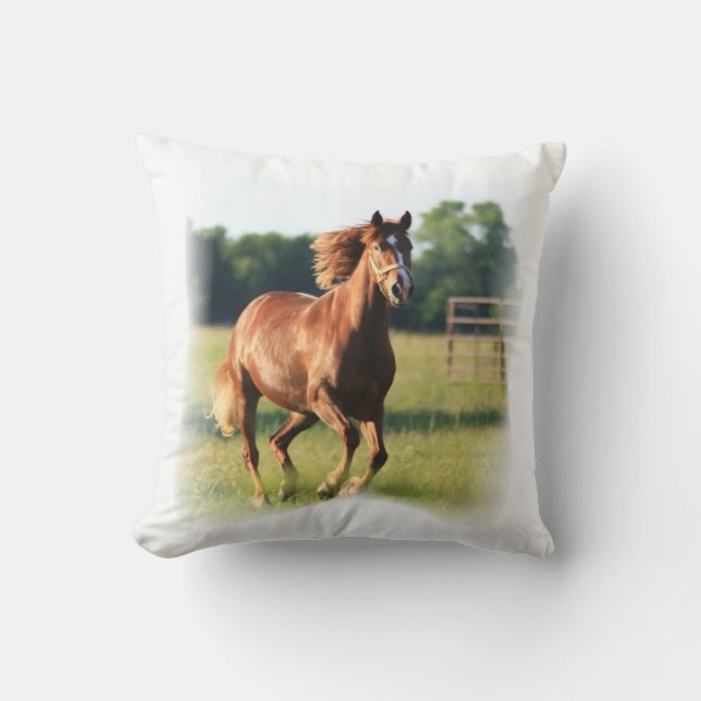 Coussin galopant de cheval de châtaigne (Recto)