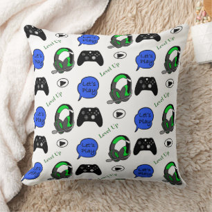 Coussin Gamer Boy Blue, Lime Green et Black