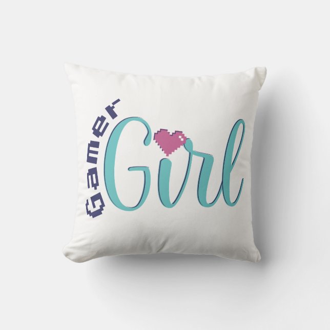 Coussin Gamer Girl Throw Pillow - Perfect Gaming Gift (Recto)