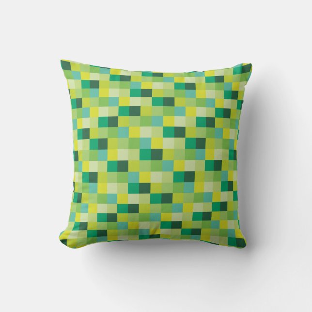 Coussin Gamer vert du motif | des pixels | Pixelated (Recto)