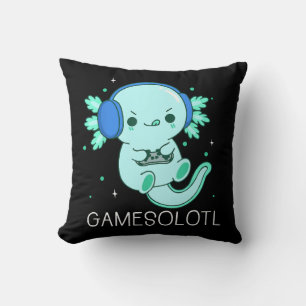 Coussin Gamesolotl Axolotl Gamer