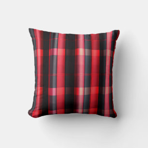 Coussin Gamme Abstraite Red Black Plaid