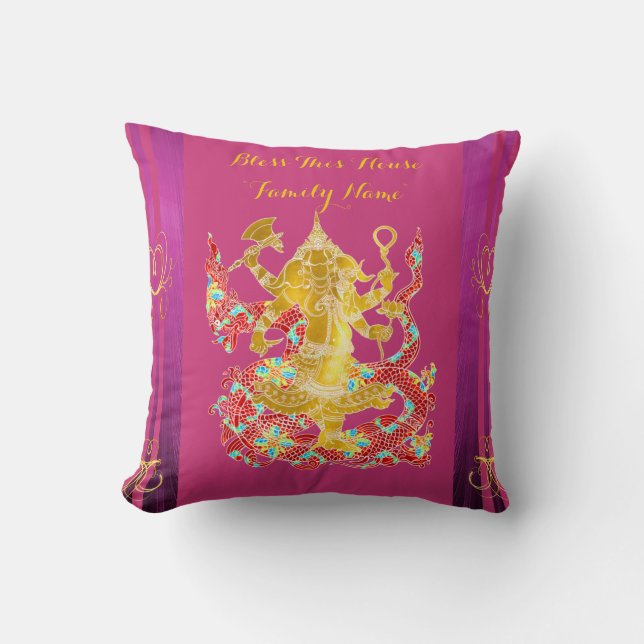 Coussin GANESHA personnalisé au réchauffement du f (Recto)