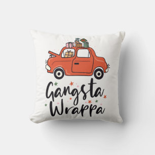 Coussin Gangsta Wrappa Noël drôle