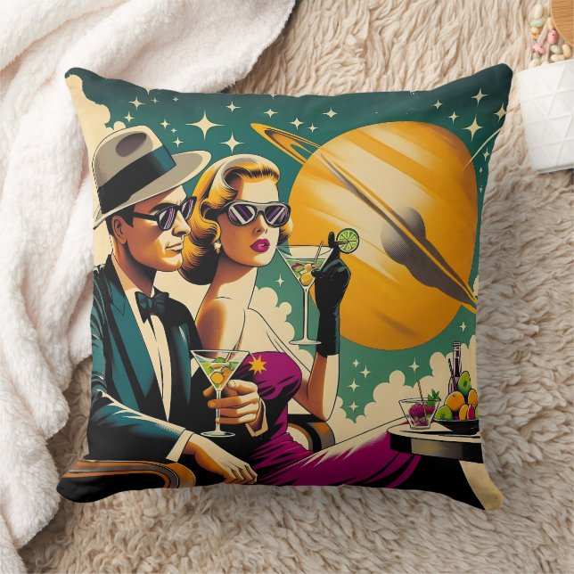 Coussin Gangster Party Martini Las Vegas d'Âge Spatial (Couverture)