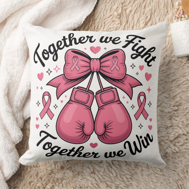 Coussin Gants de boxe Ruban Rose Sensibilisation au cancer (Couverture)