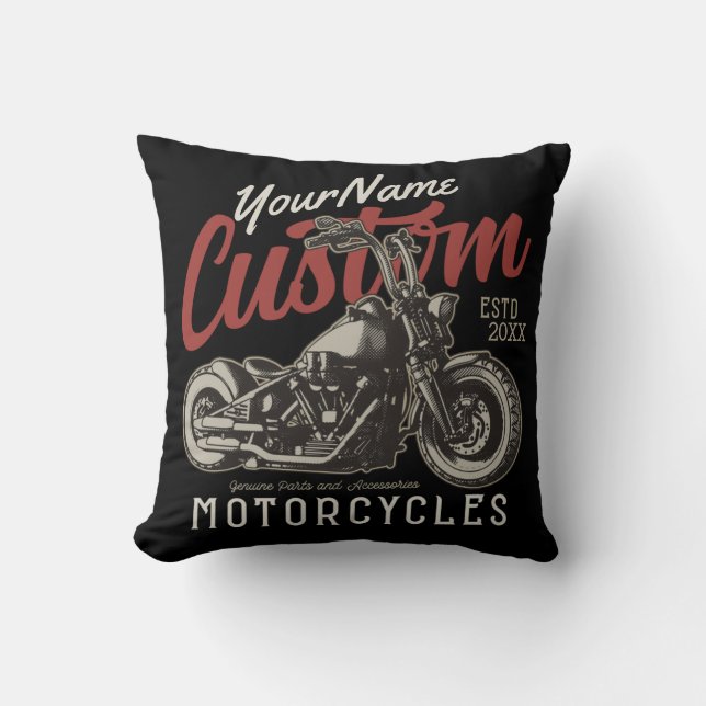 Coussin Garage de moto Rebel Cruiser Personnalisé (Recto)