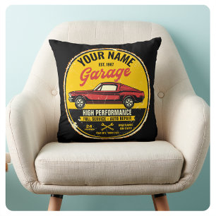 Coussin Garage de voiture classique rouge rapide 1967 pers