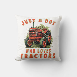 Coussin Garçon de la vie rurale qui aime les tracteurs