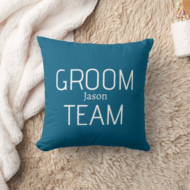 Coussin garçon d'honneur époux audacieux équipe gris bleu  (Couverture)
