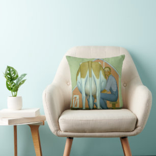 Coussin Garçon traçant une vache par Grant Wood