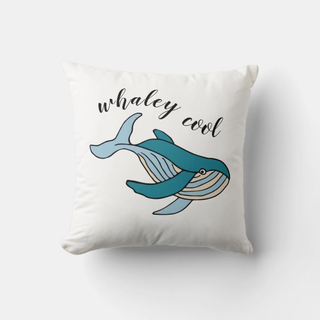 Coussin Garçons Baleine 'Whaley Cool' (Recto)