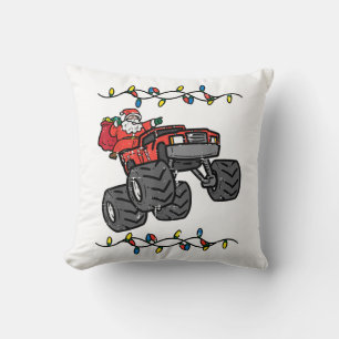 Coussin Garçons Enfants Tout-Petits Camion Monstre Noël Sa