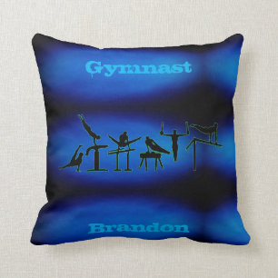 Coussin Garçons Gymnastique Bleue Jetez l'oreiller avec so