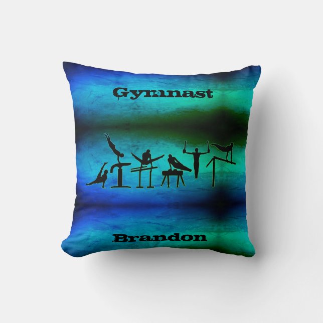 Coussin Garçons Gymnastique Jetez l'oreiller avec son nom! (Recto)