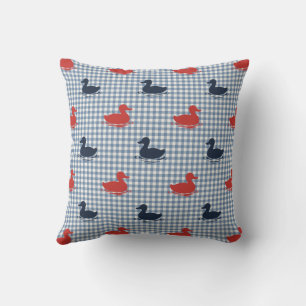 Coussin Garçons Préparatoires Canard & Gingham Navy Rouge