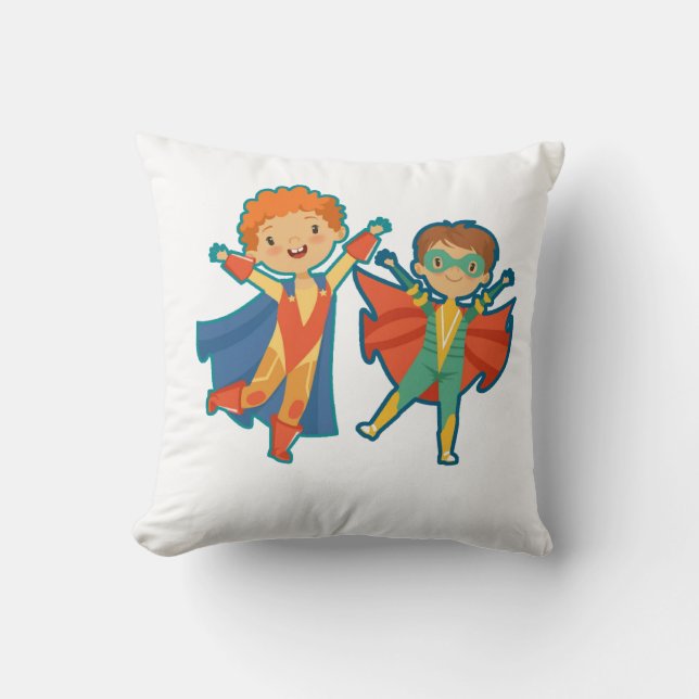 Coussin Garçons super-héros mignons (Recto)
