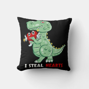 Coussin Garçons Valentines Jour Enfants Dinosaur T rex Lov