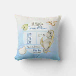 Coussin Garçons vert mignon T-Rex Keepsaké statistiques de