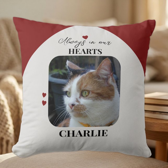 Coussin Garde de chat animal de compagnie 2 photos coeurs  (Créateur téléchargé)
