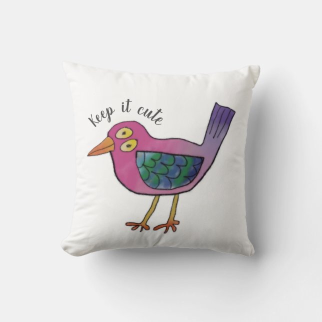 Coussin Garde-le mignon oiseau (Recto)