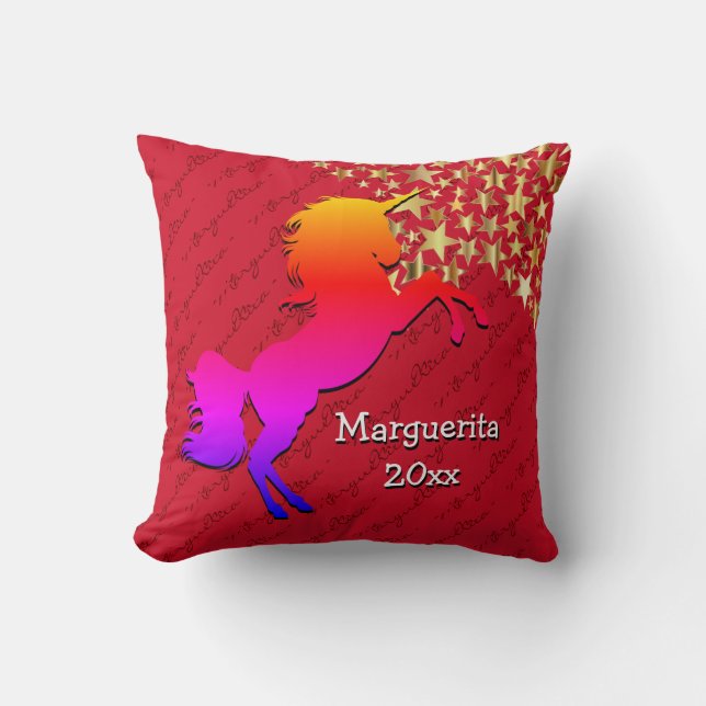 Coussin Garde personnalisée Red UNICORN (Recto)
