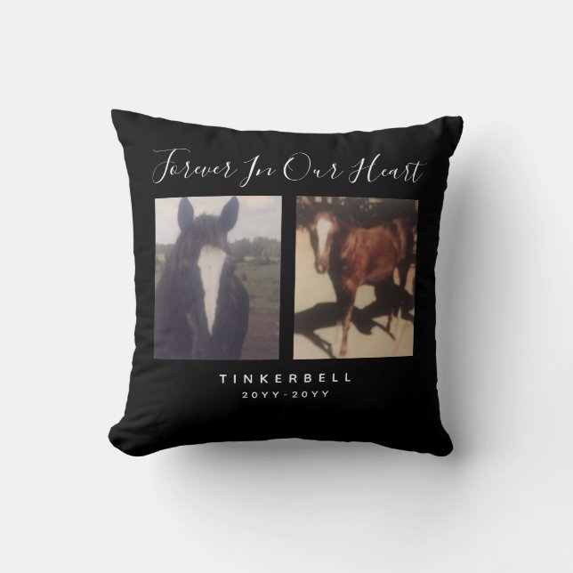 Coussin Garde-photo Pet Memorial Deux personnalisées (Recto)