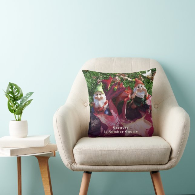 Coussin Garden Gnomes You Are Number Gnome Ajouter Nom Fal (Chaise)