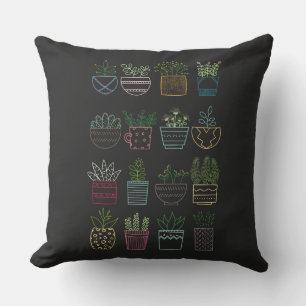 Coussin Garden Party avec pots et fleurs