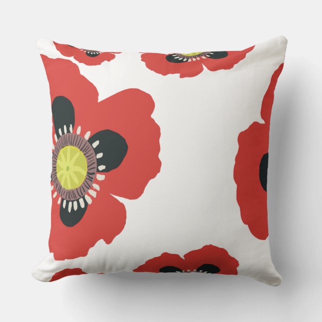 Coussin garden poppies (Recto)