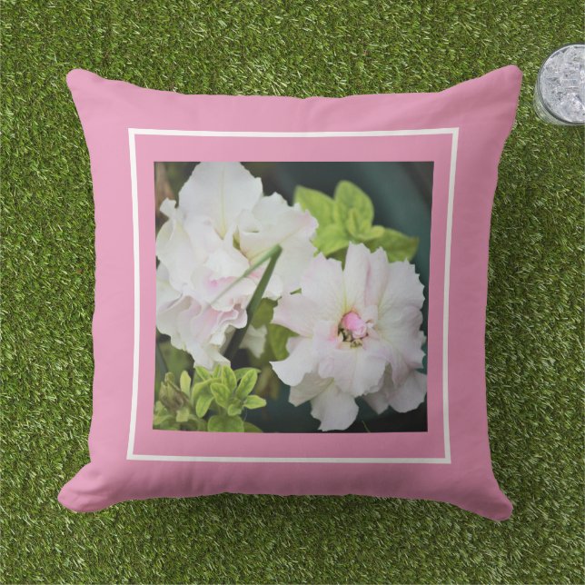 Coussin Gardenia Floral Rose Délicat (Herbe)