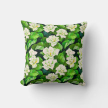 Gardenias blanches et Feuilles verts de Jade