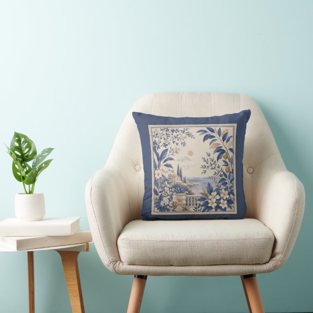 Coussin Gardens Syracuse Coastal Landscape Cushion (Chaise)